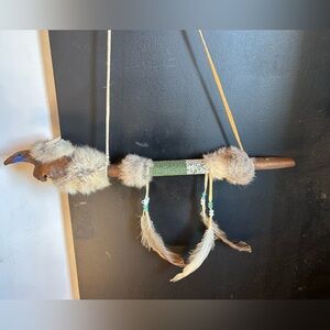 Native American Decorative Peace Pipe Wall Hanging